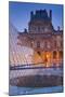 France, Paris, Ile De France, Louvre, Dusk, Pyramid-Rainer Mirau-Mounted Photographic Print