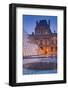 France, Paris, Ile De France, Louvre, Dusk, Pyramid-Rainer Mirau-Framed Photographic Print