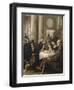 France, Paris, Interior of Cafe Between 5 and 7 O'Clock with Soldiers and Fashionable Ladies-null-Framed Giclee Print