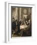 France, Paris, Interior of Cafe Between 5 and 7 O'Clock with Soldiers and Fashionable Ladies-null-Framed Giclee Print