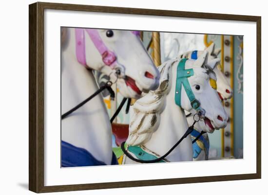 France, Paris, Jardin of the Tuileries, Roundabout, Horses, Detail-Rainer Mirau-Framed Photographic Print