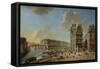 France, Paris, L'Ile Saint Louis and Pont-Rouge as Seen from Place De Greve-Nicolo Bambini-Framed Stretched Canvas