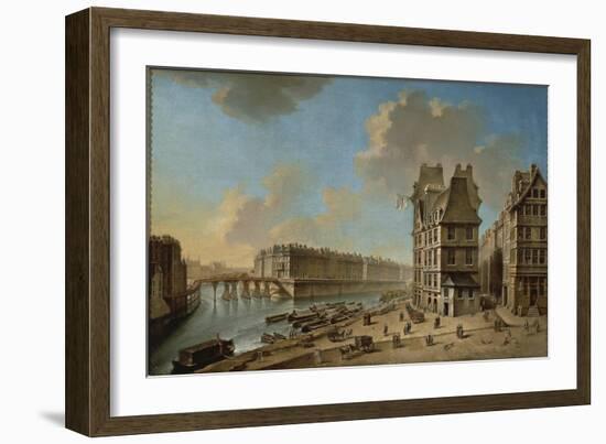 France, Paris, L'Ile Saint Louis and Pont-Rouge as Seen from Place De Greve-Nicolo Bambini-Framed Giclee Print