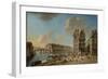 France, Paris, L'Ile Saint Louis and Pont-Rouge as Seen from Place De Greve-Nicolo Bambini-Framed Giclee Print