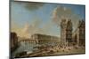 France, Paris, L'Ile Saint Louis and Pont-Rouge as Seen from Place De Greve-Nicolo Bambini-Mounted Giclee Print