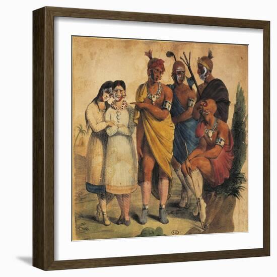 France, Paris, Native Americans in 1850-null-Framed Giclee Print