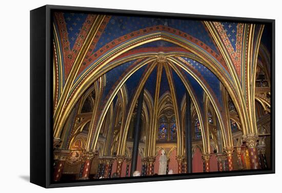 France, Paris, Notre Dame Cathedral, Lower Church, Apse, Ribbed Vaulted Ceiling-Samuel Magal-Framed Stretched Canvas