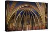 France, Paris, Notre Dame Cathedral, Lower Church, Apse, Ribbed Vaulted Ceiling-Samuel Magal-Stretched Canvas