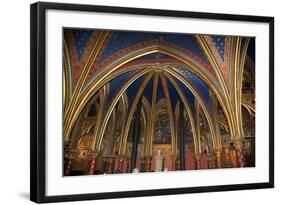 France, Paris, Notre Dame Cathedral, Lower Church, Apse, Ribbed Vaulted Ceiling-Samuel Magal-Framed Photographic Print