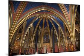 France, Paris, Notre Dame Cathedral, Lower Church, Apse, Ribbed Vaulted Ceiling-Samuel Magal-Mounted Photographic Print