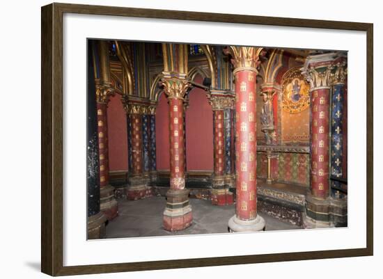 France, Paris, Notre Dame Cathedral, Lower Church, Decorated Gothic Piers-Samuel Magal-Framed Photographic Print