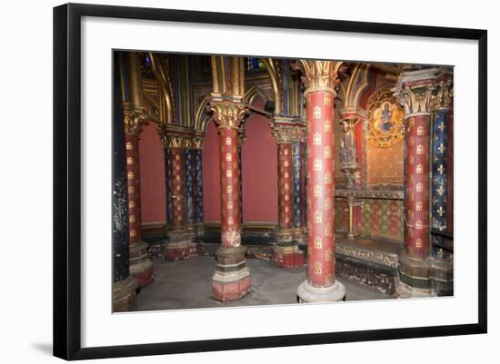 France, Paris, Notre Dame Cathedral, Lower Church, Decorated Gothic Piers-Samuel Magal-Framed Photographic Print