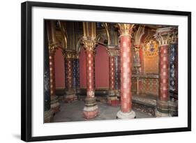 France, Paris, Notre Dame Cathedral, Lower Church, Decorated Gothic Piers-Samuel Magal-Framed Photographic Print