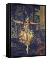 France, Paris, Painting of the Russian Dancer Tamara Karsavina in the Firebird by Igor Stravinsky-null-Framed Stretched Canvas