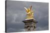 France, Paris, Pont Alexander III Bridge, Golden Statue-Samuel Magal-Stretched Canvas