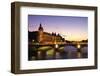 France, Paris, River Seine and Conciergerie at dusk.-Sergio Pitamitz-Framed Photographic Print