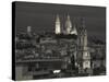 France, Paris, Sacre Coeur and Trinite D' Estienne D' Orves Church-Walter Bibikow-Stretched Canvas