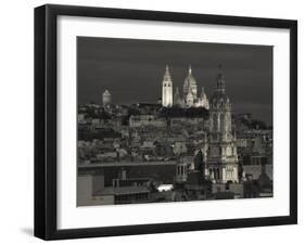 France, Paris, Sacre Coeur and Trinite D' Estienne D' Orves Church-Walter Bibikow-Framed Photographic Print