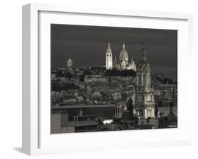 France, Paris, Sacre Coeur and Trinite D' Estienne D' Orves Church-Walter Bibikow-Framed Photographic Print