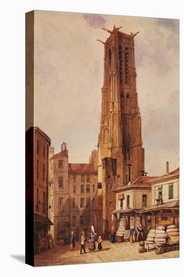 France, Paris, Saint-Jacques Tower by Francois-Etienne Villeret-null-Stretched Canvas