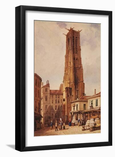 France, Paris, Saint-Jacques Tower by Francois-Etienne Villeret-null-Framed Giclee Print