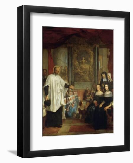 France, Paris, St Marguerite Church, St Vincent De Paul in Front of Ladies of Charity-Louis Galloche-Framed Premium Giclee Print