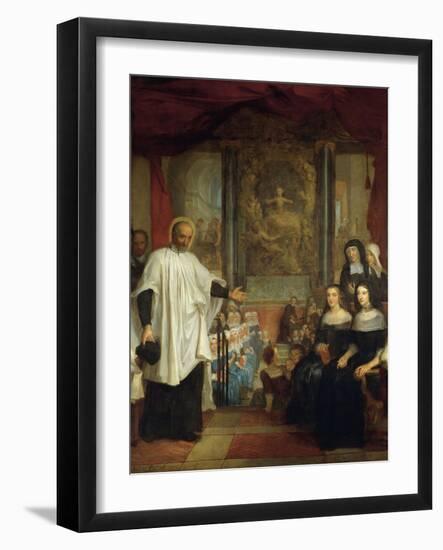 France, Paris, St Marguerite Church, St Vincent De Paul in Front of Ladies of Charity-Louis Galloche-Framed Giclee Print