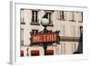 France, Paris, Street Light with Sign-David Barnes-Framed Photographic Print