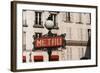 France, Paris, Street Light with Sign-David Barnes-Framed Photographic Print