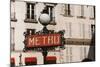 France, Paris, Street Light with Sign-David Barnes-Mounted Photographic Print