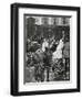 France. Paris. Street Scene. Bourgeois Family Boarding a Horse Carriage., 1864-null-Framed Giclee Print