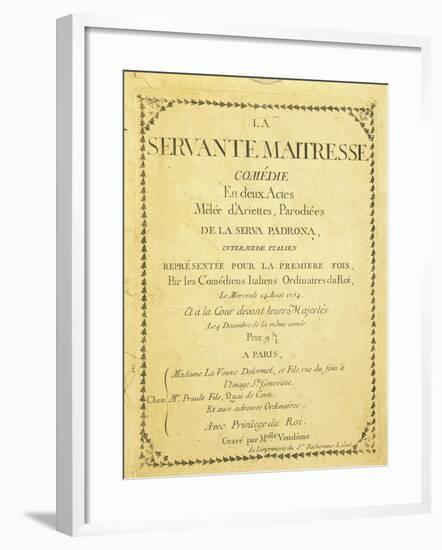 France, Paris, the Servant Mistress, Paris Edition-null-Framed Giclee Print