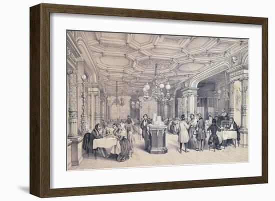 France, Paris, Three Provencal Brothers Restaurant, 1840-null-Framed Giclee Print