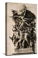 France. Paris. Triumphal Arch. Depart of 1792. La Marseillaise Personified on the Arc De Triomphe. -null-Stretched Canvas