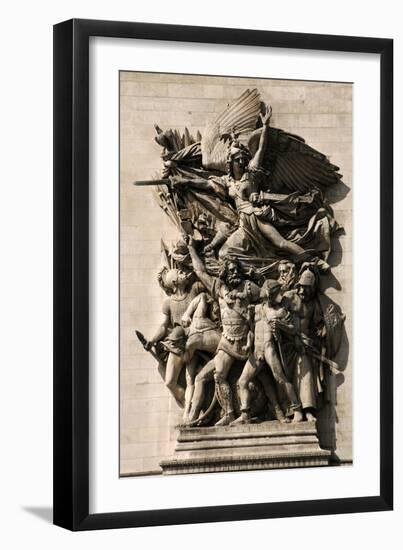France. Paris. Triumphal Arch. Depart of 1792. La Marseillaise Personified on the Arc De Triomphe. -null-Framed Photographic Print