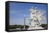 France, Paris, Tuileries Garden, Statue of Hermes (Mercury) with Pegasus-Samuel Magal-Framed Stretched Canvas