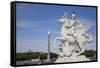 France, Paris, Tuileries Garden, Statue of Hermes (Mercury) with Pegasus-Samuel Magal-Framed Stretched Canvas