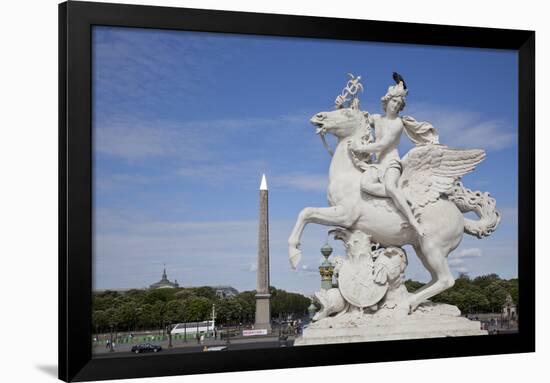 France, Paris, Tuileries Garden, Statue of Hermes (Mercury) with Pegasus-Samuel Magal-Framed Premium Photographic Print