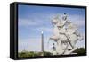 France, Paris, Tuileries Garden, Statue of Hermes (Mercury) with Pegasus-Samuel Magal-Framed Stretched Canvas