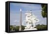 France, Paris, Tuileries Garden, Statue of Hermes (Mercury) with Pegasus-Samuel Magal-Framed Stretched Canvas