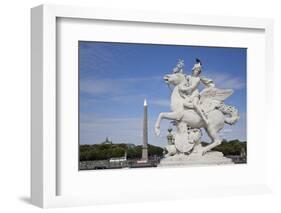 France, Paris, Tuileries Garden, Statue of Hermes (Mercury) with Pegasus-Samuel Magal-Framed Photographic Print