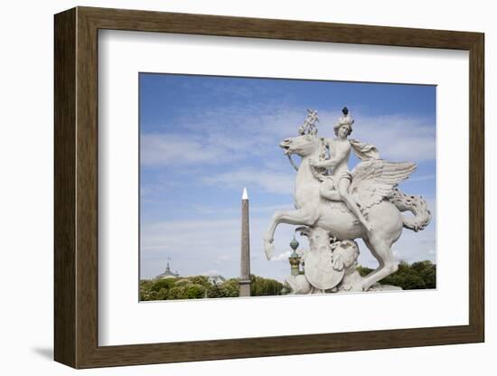 France, Paris, Tuileries Garden, Statue of Hermes (Mercury) with Pegasus-Samuel Magal-Framed Photographic Print