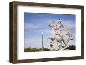 France, Paris, Tuileries Garden, Statue of Hermes (Mercury) with Pegasus-Samuel Magal-Framed Photographic Print