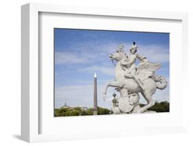 France, Paris, Tuileries Garden, Statue of Hermes (Mercury) with Pegasus-Samuel Magal-Framed Photographic Print