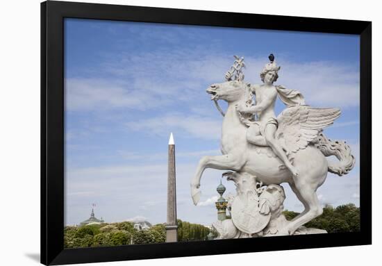 France, Paris, Tuileries Garden, Statue of Hermes (Mercury) with Pegasus-Samuel Magal-Framed Photographic Print