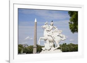 France, Paris, Tuileries Garden, Statue of Hermes (Mercury) with Pegasus-Samuel Magal-Framed Photographic Print