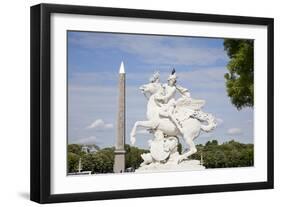 France, Paris, Tuileries Garden, Statue of Hermes (Mercury) with Pegasus-Samuel Magal-Framed Photographic Print