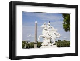 France, Paris, Tuileries Garden, Statue of Hermes (Mercury) with Pegasus-Samuel Magal-Framed Photographic Print