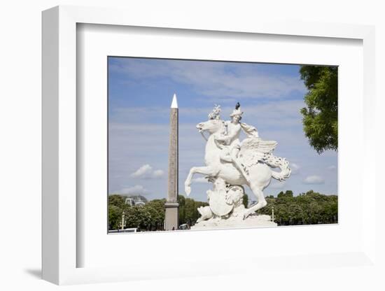 France, Paris, Tuileries Garden, Statue of Hermes (Mercury) with Pegasus-Samuel Magal-Framed Photographic Print