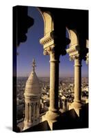 FRANCE, Paris.  View from Sacre-Coeur de Basilica through arches-Inger Hogstrom-Stretched Canvas